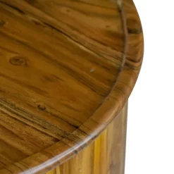 Kirkland's Home Sheesham And Mango Wood Drum Accent Table- Accent & End Tables