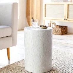 Kirkland's Home Shell Cylinder Frame Accent Table- Accent & End Tables