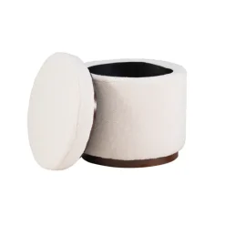 Kirkland's Home Sherpa Upholstered Storage Ottoman- Benches & Ottomans