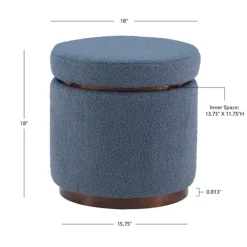 Kirkland's Home Sherpa Upholstered Storage Ottoman- Benches & Ottomans