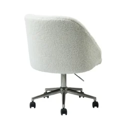 Kirkland's Home Sherpa Upholstered Swivel Office Chair- Office Furniture