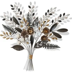 Kirkland's Home Shining Golden Floral Bouquet Wall Decoration- Wall Plaques