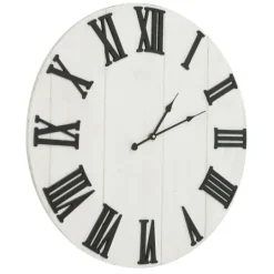 Kirkland's Home Shiplap Whitewashed Wooden Wall Clock- Clocks