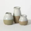 Kirkland's Home Short Terracotta Two-Tone Speckled Vases, Set Of 3- Vases