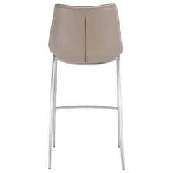 Kirkland's Home Silver & Beige Faux Leather Bar Stools, Set Of 2- Bar Stools & Counter Height Stools