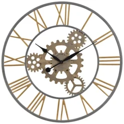 Kirkland's Home Silver And Gold Benton Gears Wall Clock- Clocks
