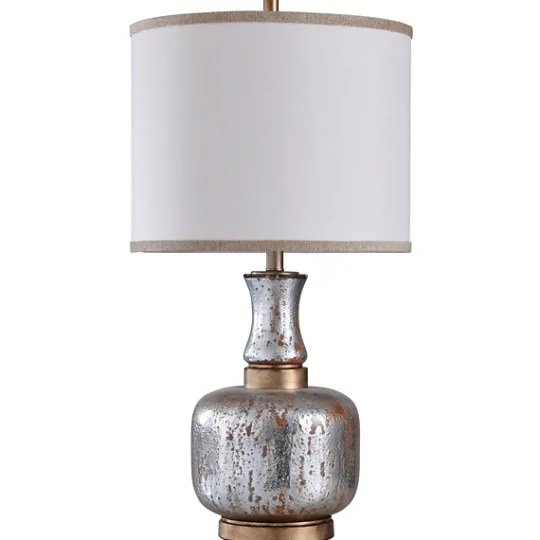 Kirkland's Home Silver And Gold Distressed Glass Table Lamp- Table Lamps