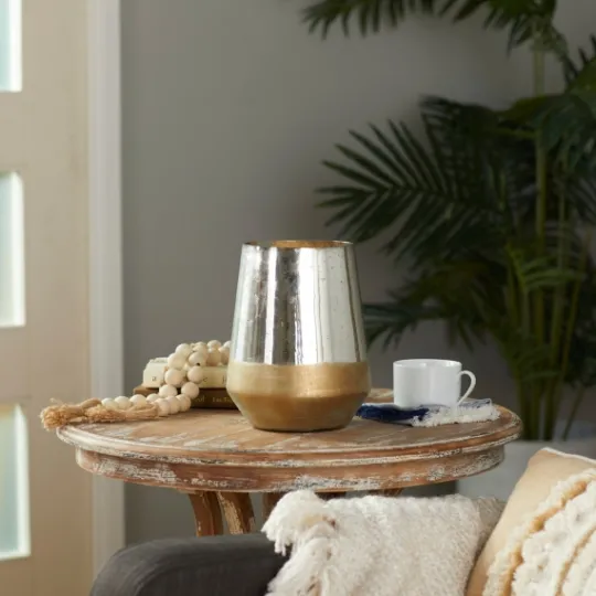 Kirkland's Home Silver And Gold Pillar Candle Holder, 7 In.- Candle Holders