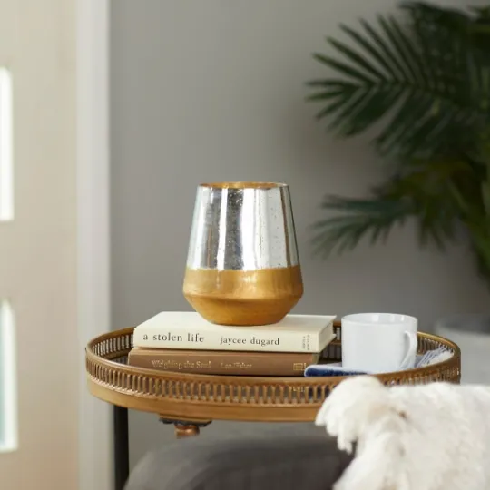 Kirkland's Home Silver And Gold Pillar Candle Holder, 7 In.- Candle Holders