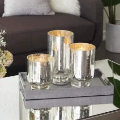 Kirkland's Home Silver And Golden Goblet 3-Pc. Candle Holder Set- Candle Holders