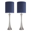 Kirkland's Home Silver And Tapered Table Lamps, Set Of 2- Table Lamps