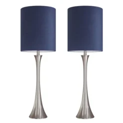 Kirkland's Home Silver And Tapered Table Lamps, Set Of 2- Table Lamps