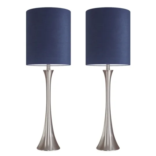 Kirkland's Home Silver And Tapered Table Lamps, Set Of 2- Table Lamps
