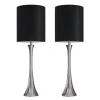 Kirkland's Home Silver And Tapered Table Lamps, Set Of 2- Table Lamps