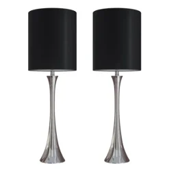Kirkland's Home Silver And Tapered Table Lamps, Set Of 2- Table Lamps