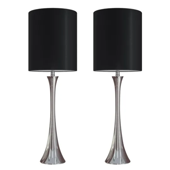 Kirkland's Home Silver And Tapered Table Lamps, Set Of 2- Table Lamps