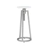 Kirkland's Home Silver And White Marble Adjustable Drink Table- Accent & End Tables