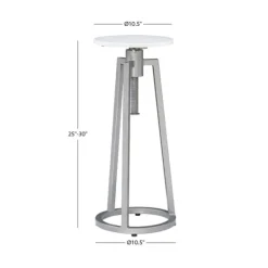 Kirkland's Home Silver And White Marble Adjustable Drink Table- Accent & End Tables