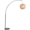 Kirkland's Home Silver Arch Woven Shade Floor Lamp- Floor Lamps