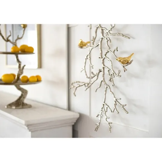 Kirkland's Home Silver Branches And Birds Metal Wall Plaque- Wall Plaques