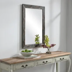 Kirkland's Home Silver Burnished Framed Mirror- Framed Mirrors
