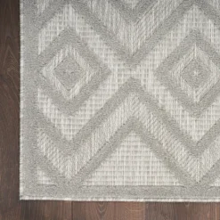Kirkland's Home Silver Diamond Outdoor Area Rug, 6X9- Outdoor Rugs