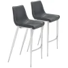 Kirkland's Home Silver Faux Leather Bar Stools, Set Of 2- Bar Stools & Counter Height Stools