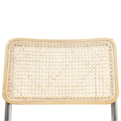 Kirkland's Home Silver Framed Woven Cane Dining Chairs, Set Of 2- Dining Chairs