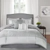 Kirkland's Home Silver Geometric Stripes 7-Pc. King Comforter Set- Comforters