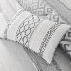 Kirkland's Home Silver Geometric Stripes 7-Pc. King Comforter Set- Comforters
