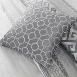 Kirkland's Home Silver Geometric Stripes 7-Pc. King Comforter Set- Comforters