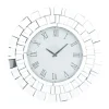 Kirkland's Home Silver Glass Mirror Abstract Wall Clock- Clocks
