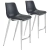 Kirkland's Home Silver Leather Counter Stools, Set Of 2- Bar Stools & Counter Height Stools