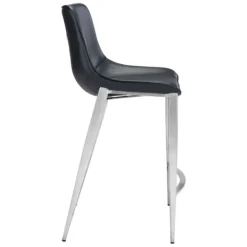 Kirkland's Home Silver Leather Counter Stools, Set Of 2- Bar Stools & Counter Height Stools