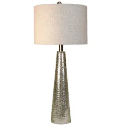 Kirkland's Home Silver Mercury Glass Cone Table Lamp- Table Lamps