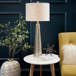 Kirkland's Home Silver Mercury Glass Cone Table Lamp- Table Lamps