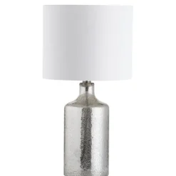 Kirkland's Home Silver Mercury Glass Cylinder Table Lamp- Table Lamps
