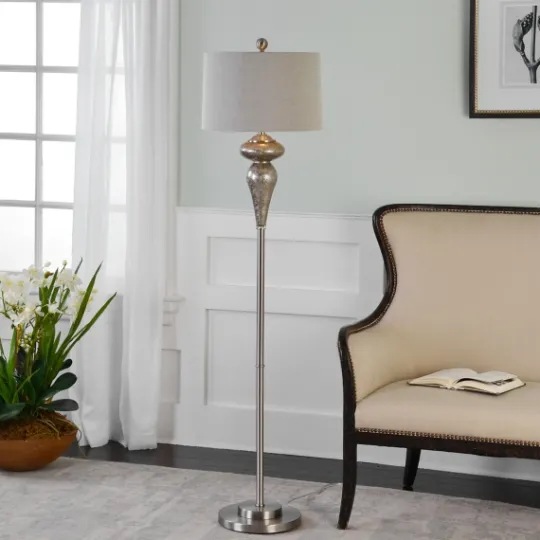 Kirkland's Home Silver Mercury Glass Floor Lamp, Set Of 2- Floor Lamps