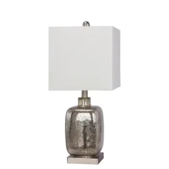 Kirkland's Home Silver Mercury Glass Square Table Lamp- Table Lamps
