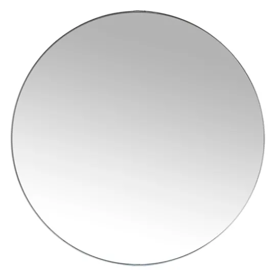 Kirkland's Home Silver Metal Linear Round Mirror, 30 In.- Decorative Mirrors
