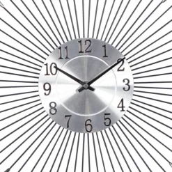Kirkland's Home Silver Metal Sunburst Droplet Frame Clock- Clocks