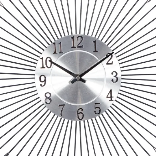 Kirkland's Home Silver Metal Sunburst Droplet Frame Clock- Clocks