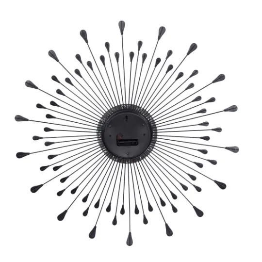 Kirkland's Home Silver Metal Sunburst Droplet Frame Clock- Clocks