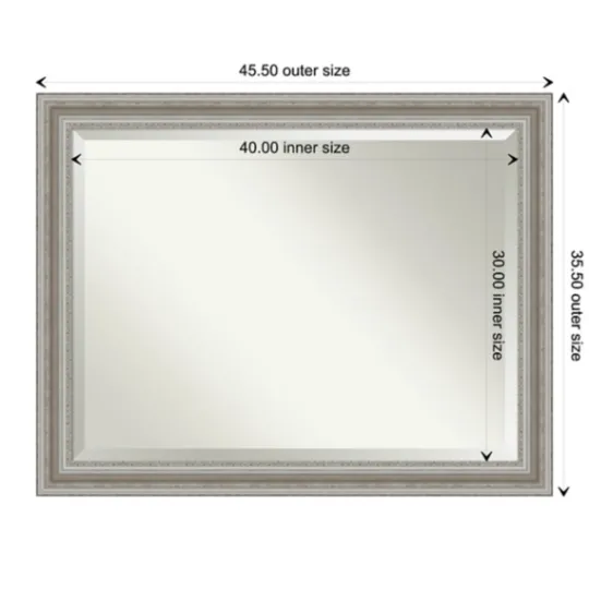Kirkland's Home Silver Patina Scallop Framed Mirror, 45.5X35.5 In.- Decorative Mirrors