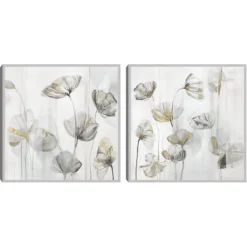 Kirkland's Home Silver Poppies 2-Pc. Canvas Art Print Set- Canvas Art