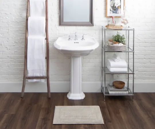 Kirkland's Home Silver Reversible Cotton Bath Mat, 60 In.- Bathroom Rugs