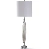 Kirkland's Home Silver Ribbed Glass Buffet Lamp- Buffet Lamps