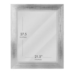 Kirkland's Home Silver Textured Chrome Framed Wall Mirror- Framed Mirrors