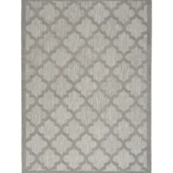 Kirkland's Home Silver Trellis Indoor/Outdoor Area Rug, 6X9- Outdoor Rugs