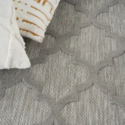 Kirkland's Home Silver Trellis Indoor/Outdoor Area Rug, 5X7- Outdoor Rugs